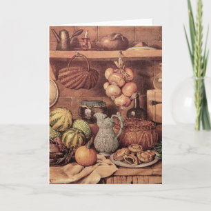 Cartes Pour Fêtes Annuelles Toujours la vie avec la nourriture de Noël