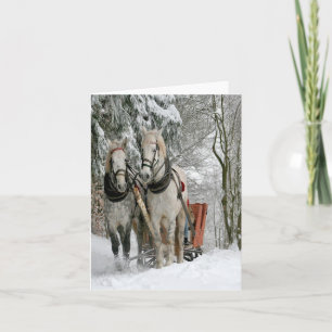 Cartes Pour Fêtes Annuelles Tour de Sleigh d'hiver