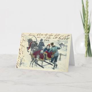 Cartes Pour Fêtes Annuelles Tour de Sleigh d'hiver