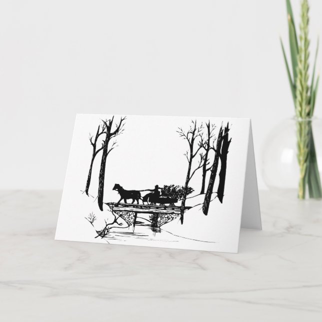 Cartes Pour Fêtes Annuelles tour de traîneau d'hiver (Devant)