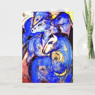 Cartes Pour Fêtes Annuelles Tour des Chevaux Bleus par Franz Marc