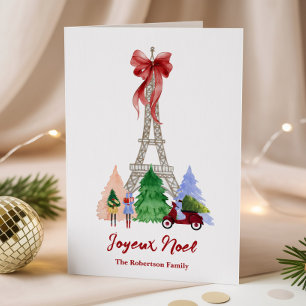 Cartes Pour Fêtes Annuelles Tour Eiffel de Paris Noël Personnalisé