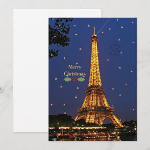 Cartes Pour Fêtes Annuelles Tour Eiffel Noël