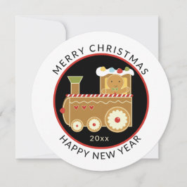 Cartes Pour Fêtes Annuelles Tour, minimum Noël Gingerbread vacances en train