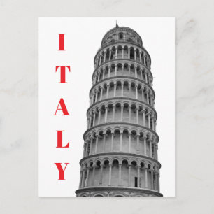 Cartes Pour Fêtes Annuelles Tour penchée noir blanc de Pise Italie