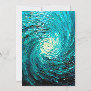 Cartes Pour Fêtes Annuelles Tourbillon océan turquoise abstrait
