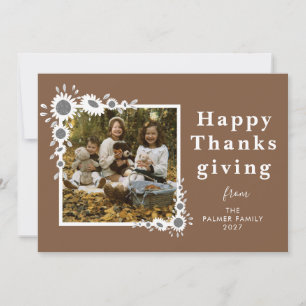 Cartes Pour Fêtes Annuelles Tournée de tournesol élégant Joyeux Thanksgiving P