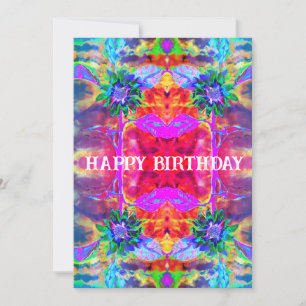 Cartes Pour Fêtes Annuelles tournesol Abstrait de chakra psychédélique