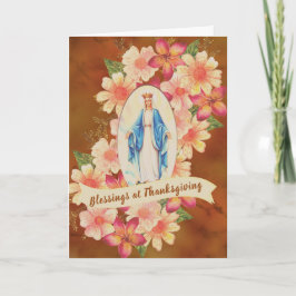 Cartes Pour Fêtes Annuelles Tournoi de Virgin Mary Catholic Thanksgiving Flora