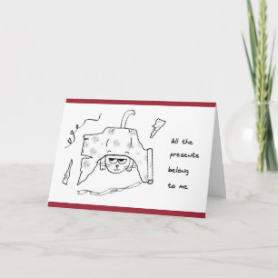 Cartes Pour Fêtes Annuelles Tous les cadeaux de Noël appartiennent à un chat e