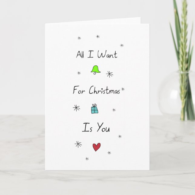 Cartes Pour Fêtes Annuelles tous que je veux pour Noël (Devant)