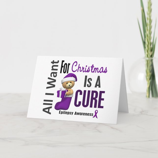 Cartes Pour Fêtes Annuelles Tout ce que je veux pour l'épilepsie de Noël (Devant)