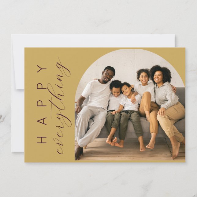 Cartes Pour Fêtes Annuelles TOUT de bonheur doré (Devant)