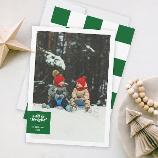 Cartes Pour Fêtes Annuelles Tout est brillant vert vif damier festif