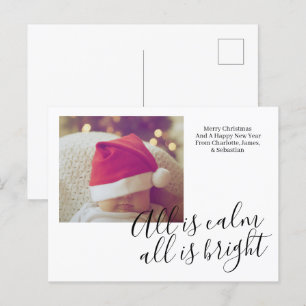 Cartes Pour Fêtes Annuelles Tout Est Calme Tout Est Lumineux Noël Personnalisé