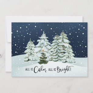 Cartes Pour Fêtes Annuelles Tout est calme Tout est vif Pine Trees