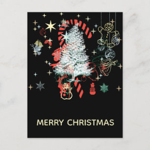Cartes Pour Fêtes Annuelles Tout Sucre de canne de Noël Arbres Noirs
