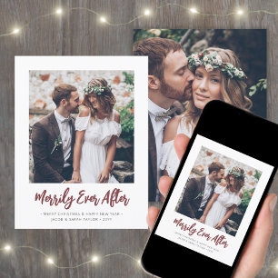 Cartes Pour Fêtes Annuelles Tout Texte 2 Photo Rouge Script Merveilleusement A