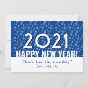 Cartes Pour Fêtes Annuelles Toute année Bible Bleu   Flocon de neige   NOUVEL 