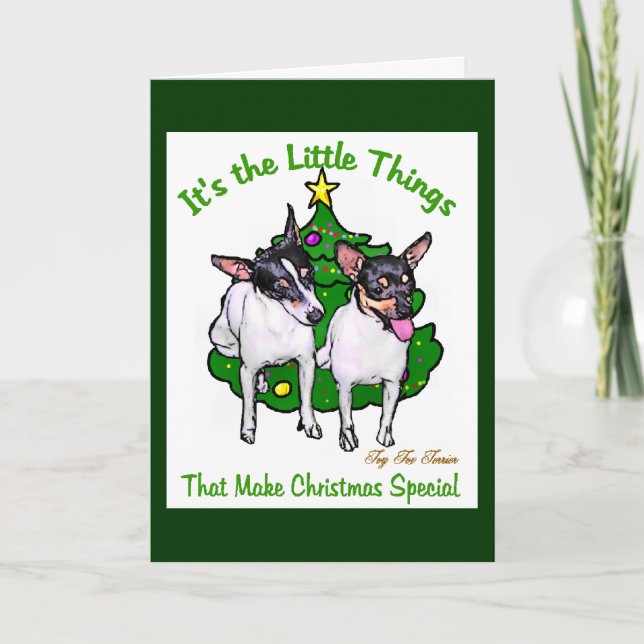Cartes Pour Fêtes Annuelles Toy Fox Terrier Cadeaux de Noël (Devant)