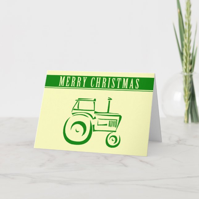 Cartes Pour Fêtes Annuelles Tracteur agricole Joyeux Noël (Devant)