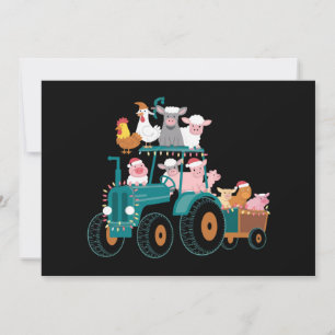 Cartes Pour Fêtes Annuelles Tracteur de Noël Ferme Funny Vacances