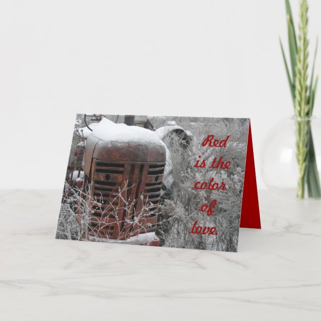 Cartes Pour Fêtes Annuelles Tracteur Valentine Card : Le rouge est la couleur  (Devant)
