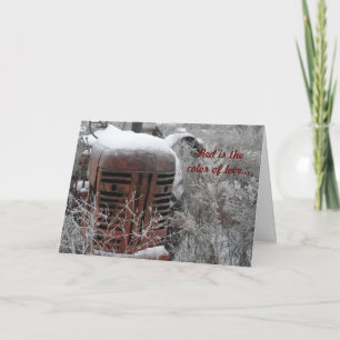 Cartes Pour Fêtes Annuelles Tractor Valentine Card : Red is the color of love.