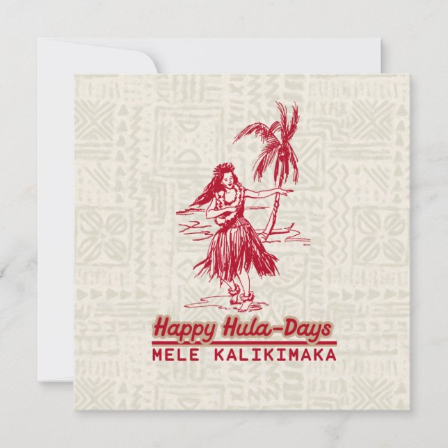 Cartes Pour Fêtes Annuelles Tradewinds Holiday Hawaiian Hula Girl (Devant)