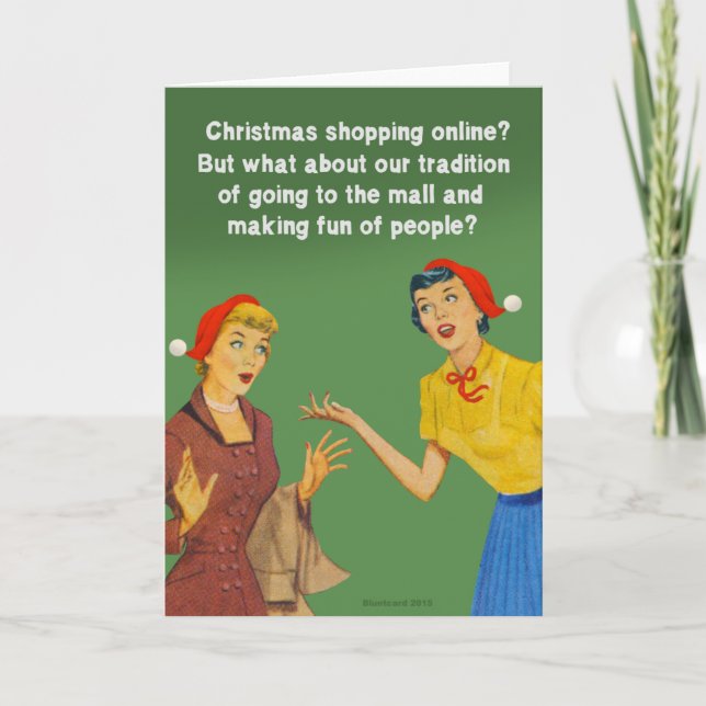 Cartes Pour Fêtes Annuelles tradition de shopping de Noël (Devant)