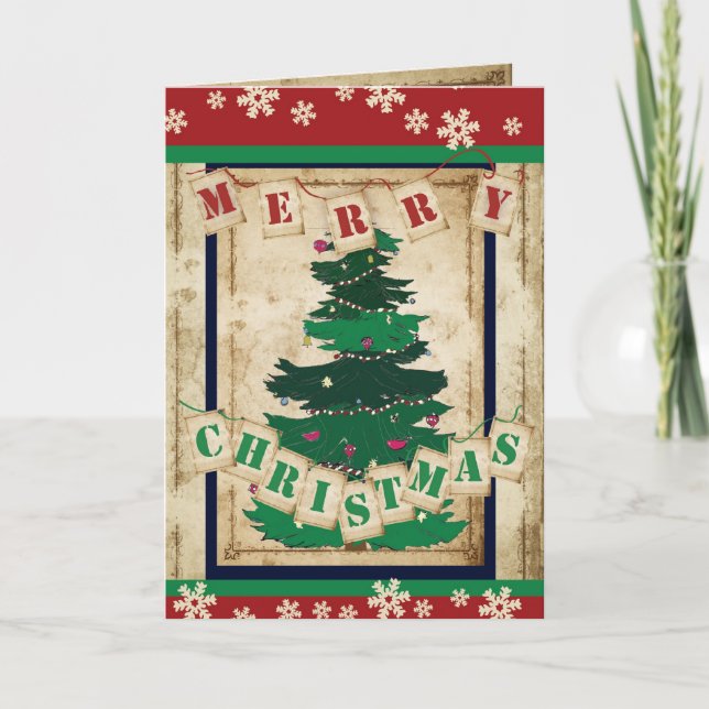 Cartes Pour Fêtes Annuelles Tradition des arbres de Noël (Devant)