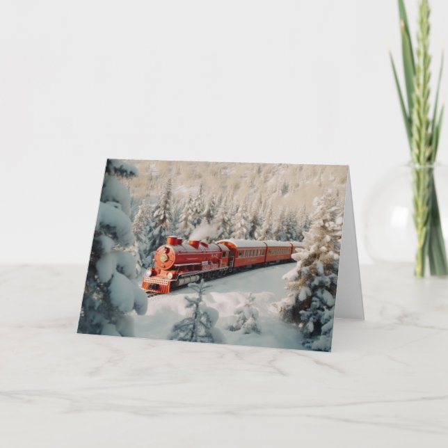Cartes Pour Fêtes Annuelles Train de Noël (Devant)