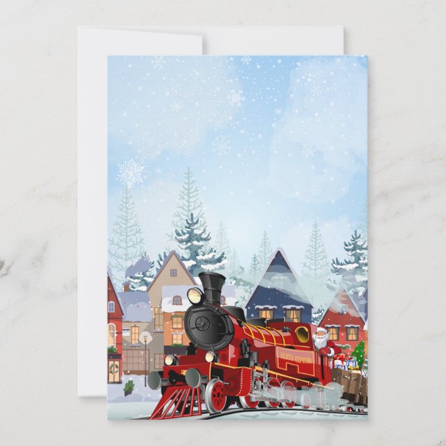 Cartes Pour Fêtes Annuelles Train de Noël (Devant)