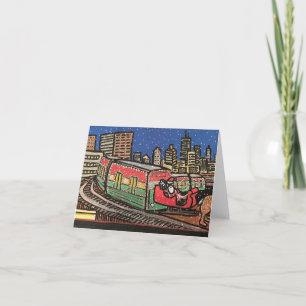 Cartes Pour Fêtes Annuelles Train de Noël de Chicago CTA