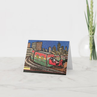 Cartes Pour Fêtes Annuelles Train de Noël de Chicago CTA