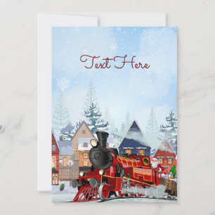 Cartes Pour Fêtes Annuelles train de Noël hiver
