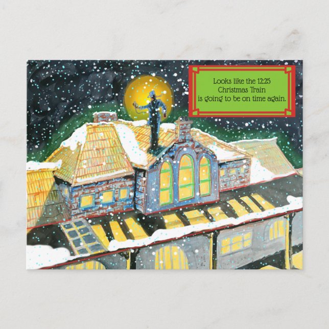 Cartes Pour Fêtes Annuelles TRAIN DE NOËL par Slipperywindow (Devant)