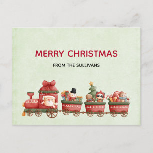 Cartes Pour Fêtes Annuelles Train de Noël Vintage avec jouets