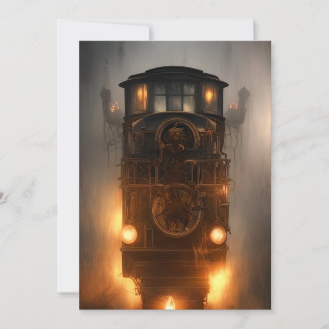 Cartes Pour Fêtes Annuelles Train fantôme Halloween (Devant)