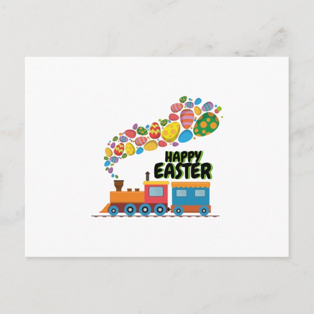 Cartes Pour Fêtes Annuelles Train Oeufs De Pâques Pour Garçons (Devant)