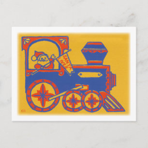 Cartes Pour Fêtes Annuelles Train père Noël