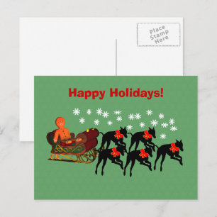 Cartes Pour Fêtes Annuelles Traîneau de Noël Greyhound Vacances 
