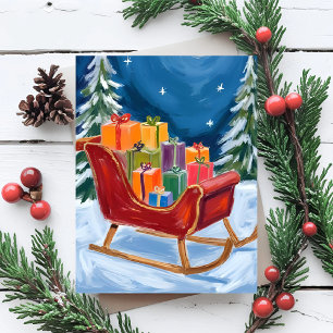 Cartes Pour Fêtes Annuelles Traîneau du Père Noël Joyeux Noël 