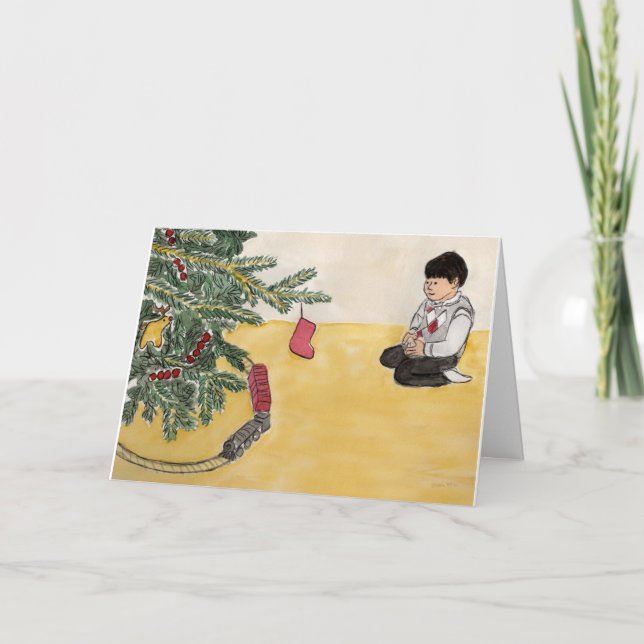 Cartes Pour Fêtes Annuelles Trains de Noël (Devant)