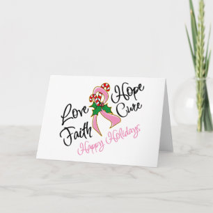 Cartes Pour Fêtes Annuelles Traitement d'amour d'espoir de cancer du sein