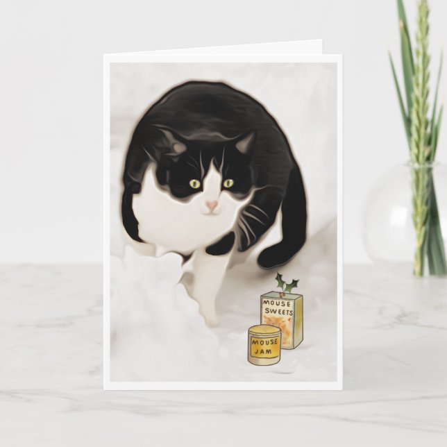 Cartes Pour Fêtes Annuelles Traitements de chats de Noël (Devant)