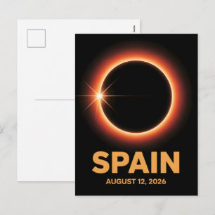 Cartes Pour Fêtes Annuelles Trajectoire de l'éclipse totale de 2026 comme souv
