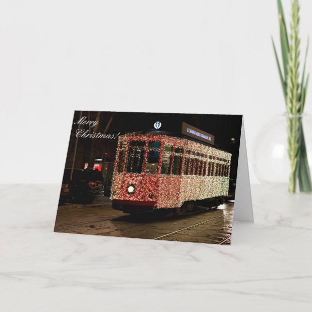 Cartes Pour Fêtes Annuelles Tram de Noël à Milan (Devant)
