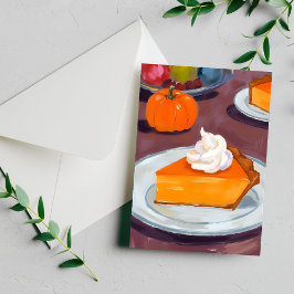 Cartes Pour Fêtes Annuelles Tranche de gâteau Citrouille | Bon thanksgiving