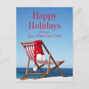 Cartes Pour Fêtes Annuelles Transat avec chapeau de Santa